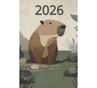 Planner 2026 Calendar A5 Planner with art capybara, daily weekly and montlhy: Journal notebook: 100gsm Paper, Travelers Notebook Inserts