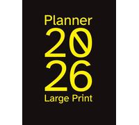 Planner 2026 Large Print: High-Contrast Large Print 8.25" x 11" dated US Monthly & Weekly views for Visually Impaired and seniors | Simple Layout with Black Borders, Holidays & Extra Notes Pages in the easy to read Atkinson Hyperlegible font and cover.