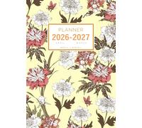 Planner April 2026-2027 March: A5 Weekly and Monthly Notebook Organizer | Cute Vintage Flower Design Yellow