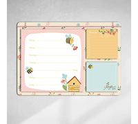 Planner Blocco note con bande magnetiche posteriori. 21x30 Cm, tema Api. Per non perdere nessun promemoria a casa e in ufficio.
