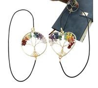 Planner Bookmark Clip - 2 pezzi elastico vintage Tree Design Separator, Crystal Accent Book Separator for Reading Planner Purse Bookworms | Notebook Review Log Date Goals Tracking, Bible Study Page