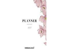 Planner Chrétien 2025 | Daté de janvier à décembre 2025 | Double page hebdomadaire et mensuelle | Avec Liste de Tâches, Notes et Recommandation |: Couleur blanc et fleurs roses | Format A5