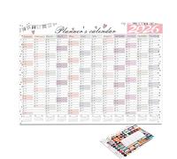 Planner da parete, calendario mensile 2026, set di forniture per ufficio da donna, layout organizer per data a griglia grande, stile ricarica strappabile, accessorio per gestione della produttività