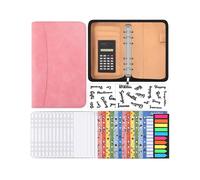 Planner di budget A6 con calcolatrice, raccoglitore con cerniera e buste portadocumenti