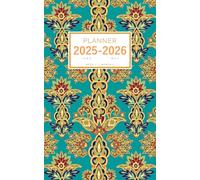 Planner June 2025-2026 May: 5x8 Weekly and Monthly Organizer Small | Indian Retro Floral Design Teal