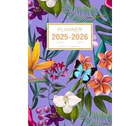 Planner June 2025-2026 May: 6x9 Weekly and Monthly Organizer | Exotic Tropical Flower Forest Design Blue-Violet