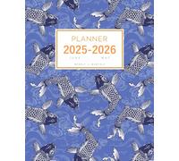 Planner June 2025-2026 May: 8x10 Weekly and Monthly Organizer Large | Japanese Style Carp Fish Design Blue