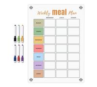Planner magnetico per pasti - agenda settimanale magnetica per lista della spesa | Lavagna bianca cancellabile per frigorifero, organizer per pasti per la colazione,