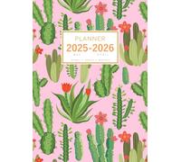 Planner May 2025-2026 April: A4 Large Notebook Organizer with Hourly Time Slots | Watercolor Retro Spring Flower Design Pink