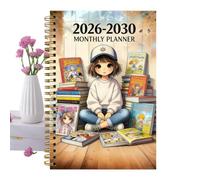 Planner Mensile 2026-2030 Agenda Calendario con Rilegatura a e Linguette | Planner Pluriennale 2026-2030 Per Studenti, Scuola, Università, Ufficio, Casa, Lavoro, Studio, Appuntamenti