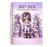 Planner Mensile 5 Anni 2027-2031 Quaderno con Copertina a Tema Lettura e | Planner 14x21cm Cinque Anni Per Insegnanti Scuola Università Casa Lavoro Studio Vacanze Appuntamenti