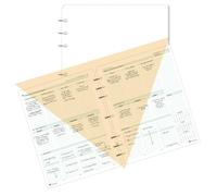 Planner Pad 7 fori foglia sciolta 3 livelli imbuto giù 12 mesi organizzatore, ottobre 2025 - settembre 2026, inchiostro verde morbido, 8 1/2 "x 11"