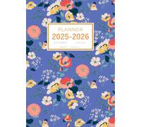 Planner September 2025-2026 August: A5 Weekly and Monthly Organizer | Creative Style Flower Design Blue
