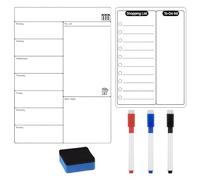 Planner Settimanale Magnetico（30×20×0.1cm）Lavagna Magnetica Frigo, Lista Della Spesa A5, 3 Penne e 1 Gomma per Lavagne Cancellare