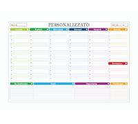 Planner Settimanale Personalizzabile con Logo - 20 Blocchi da 52 Fogli - Planning da Scrivania e Sottomano da Banco 47 x 32 cm - Carta Usomano 100 g - Made in Italy