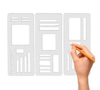 Planner Stencils, Disegni di disegni, portatile 3 pezzi, design con 5,12 x 1,97 pollici, checklist Tools for Journaling Layouts, Scrapbook Pages, Gel Pen Art, Marker Guides, Space Organizers