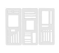 Planner Stencils, Record Scrapbooking Templates, 3 Pieces Drawing Stencils, Pencil Marker Compatibility, Creative Journal Supplies for Kids, Adults, Teens, Students Use, 5.12x1.97x0.04 Inches