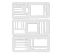 Planner Stencils, Scrapbooking Templates, Drawing Guides,5.12x1.97x0.04 Inches, 3 Piece Set, Pencils Markers Gel Pens Highlighters, Ideal for Students Kids Adults Teens Creative Journaling