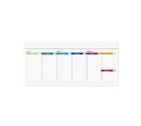 Planning da Tavolo A4 Slim Multicolor , 52 Fogli, Formato 29,5x14,5 cm | Perenne senza data, Base in cartoncino, Fogli staccabili, Carta 90 g/m², Per studio e ufficio e organizzazione giornaliera