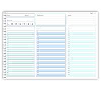 Planning giornaliero senza data spiralato (21x30cm A4) orario 30min - 70fogli 140 giorni