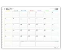 Planning mensile 2026 2027 spiralato 30x42cm A3 25 24fogli