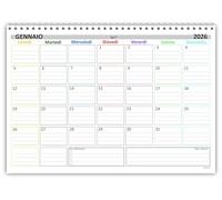 Planning mensile spiralato 21x30cm A4 24fogli colors