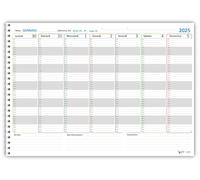 Planning settimanale 2025 spiralato 30x42cm A3 orario 15min 55fogli