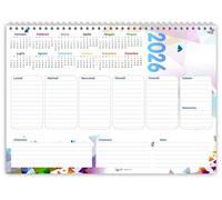 Planning Settimanale A4 2026, 21x30 cm, 55 Fogli, Spiralato con Calendario Annuale, Design Geometrico