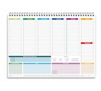 Planning Settimanale da Tavolo 2026 - Agenda 2026 A4, Senza Date con 50 Fogli Planner Settimanale Da Tavolo Spiralato per Ufficio e Casa, Organizer Scrivania.