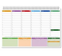 Planning Settimanale da Tavolo 2026 - Agenda 2026 Settimanale, A3 Senza Date con 50 Fogli Planner Settimanale Da Tavolo Spiralato per Ufficio e Casa.