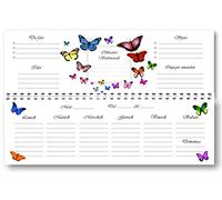 Planning settimanale perpetuo spiralato 10x30cm su due pagine 55fogli farfalle