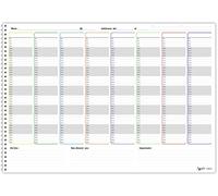 Planning settimanale perpetuo spiralato 30x42cm A3 orario 15min 55fogli