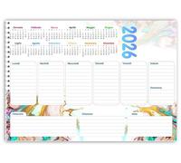 Planning settimanale spiralato ANNUALE 2026 30x42cm A3 55fogli - GRANITO