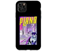 Plano Gatto Retro Anime Paesaggio Urbano Texas USA Custodia per iPhone 11 Pro Max