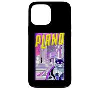 Plano Gatto Retro Anime Paesaggio Urbano Texas USA Custodia per iPhone 13 Pro Max