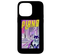 Plano Gatto Retro Anime Paesaggio Urbano Texas USA Custodia per iPhone 14 Pro Max