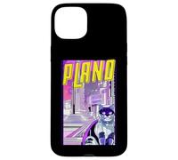 Plano Gatto Retro Anime Paesaggio Urbano Texas USA Custodia per iPhone 15 Plus