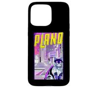 Plano Gatto Retro Anime Paesaggio Urbano Texas USA Custodia per iPhone 15 Pro Max
