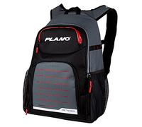 Plano Zaino serie Weekend 3700, grigio con accenti rossi, neri e bianchi, include 2 3700 scatole portaoggetti Stowaway, custodia per attrezzatura premium, borsa morbida per attrezzatura