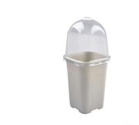 Planot quadrato in plastica con coperchio trasparente Indo Outdoor Nursery Container con sistema di drenaggio impermeabile spesso bianco f erbe talee 150x120x250mm (5pcs)