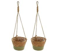 Plant Baskets Indoor - 2 Pieces Rattan Boho Wall Planter,Woven Plant Basket Garden Pots | For Outdoor Garden Yard Porch Patio Balcony Office Farmhouse Orchid Potted Containers Handmade 51x20x13cm