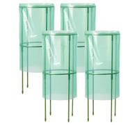 Plant Cloche, Seedling Protection, 4 Pieces PE Material Fiberglass Build Portable Lightweight Reusable Easy Placement Flexible, Plant Cage for Outdoor Garden Yard Flower, 9.45 * 21.65Inches, Green