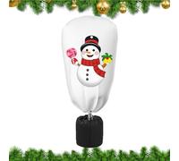 Plant Covers Freeze Protection, Non-Woven Fabric Breathable Guard with Drawstring, Christmas Prints Winter Plant Protector, Buckle And Zipper for Nursery Shelter Fruit Tree Bird Rabbit