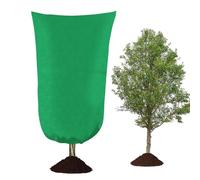 Plant Covers, Frost Blankets, Tree Jacket, Zipper Closure Protection, Drawstring Secure Fit, Perfect for Outdoor Patio, Potted Plants, Garden Trees, Lawn Shrubs, 155g 80x100cm Green