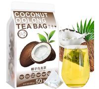 Plant Gift Coconut Oolong Tea Bag Set - 8.81oz (5g x 50 Bags) - Natural Chinese Floral Tea Blend with Zucchero di Roccia and Healthcare Benefits 250g 椰子乌龙茶