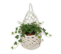 Plant Hanger - Handmade Boho Macrame Holder, Indoor Outdoor Hanging Planter Support with Cotton Rope Design, Space Saving Decorative Display Organizer, Ideal for Porch Balcony Garden Dorm