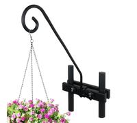 Plant Hangers Outdoor, Railing Holder, Metal Bracket Support, 44x7.5x6cm/17.32x2.95x2.36 Inches Stable Heavy Duty Construction, Weather-Resistant Design Black 2-Pack for Balcony