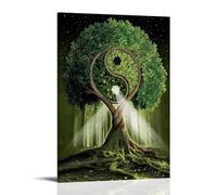 Plant Happy Spring Yin And Yang Tree Classic Painting Abstract, poster decorativo su tela, per soggiorno, camera da letto, pittura da parete, decorazione moderna per camera familiare, 20 x 3 cm