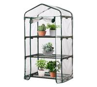 Plant House - Serra solare riscaldante, piccola serra da giardino a 3/4 livelli con ruote di bloccaggio, con copertura con cerniera, questa