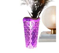 Plant Humidifier, Quiet Cool Mist Diffuser, 4.65 Inches 500ml Oil Diffuser with Ambient Lighting, Mini Humidifier, Plant Vase with Elegant Design, Home Decor for Bedroom and Kitchen Office